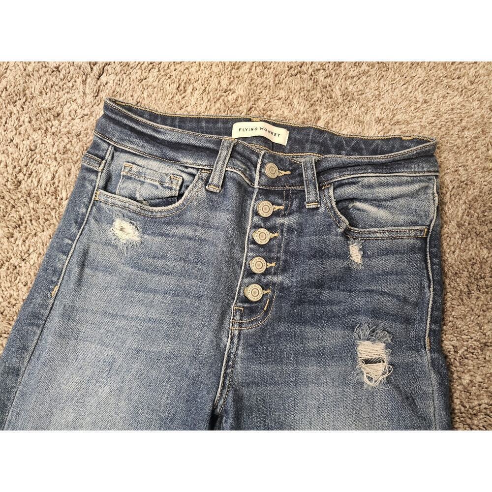 Flying Monkey Jeans Womens 27 Disclosure - High Rise Button Up Ankle Skinny - Picture 3 of 8